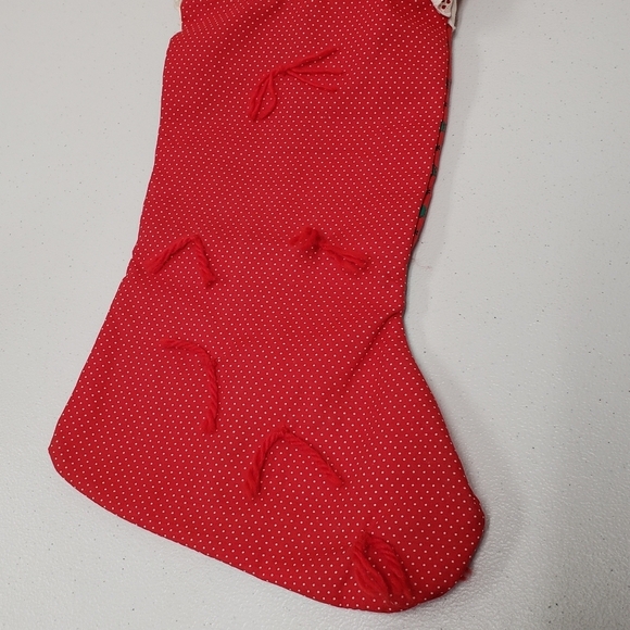 Smithy 22" Bear Christmas Holiday Stocking Vintage Santa Christmas Trees - Picture 5 of 9